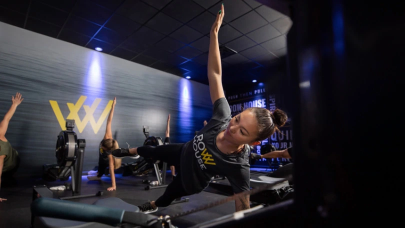 Work up a sweat in this active recovery workout that combines rowing, stretching and core work.